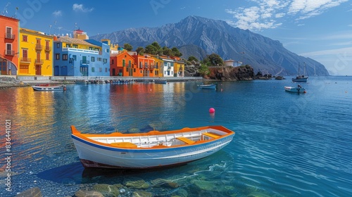 Span, Isle of La Palma: La Palma harbor: A small boat leaves.