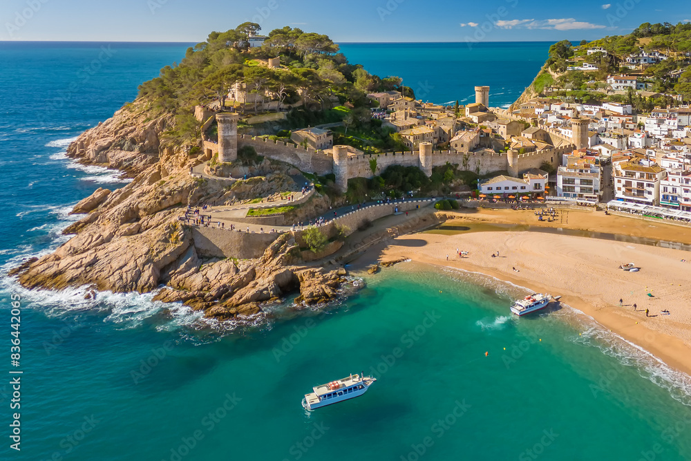 Tossa de Mar town on Costa Brava Mediterranean coast in Catalonia, Spain.