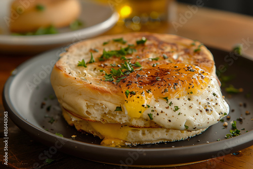 English egg muffin on a plate