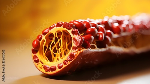 Highly Detailed CrossSection of a Human Carotid Artery in Najdi Saffron Style photo