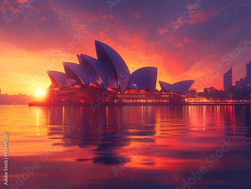 Sydney Opera House Sunset Shot: Photorealistic 5D Mark photo