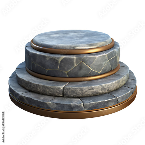 Stone rock podium  Hyperrealistic Highly Detailed Isolated On Transparent Background Png File