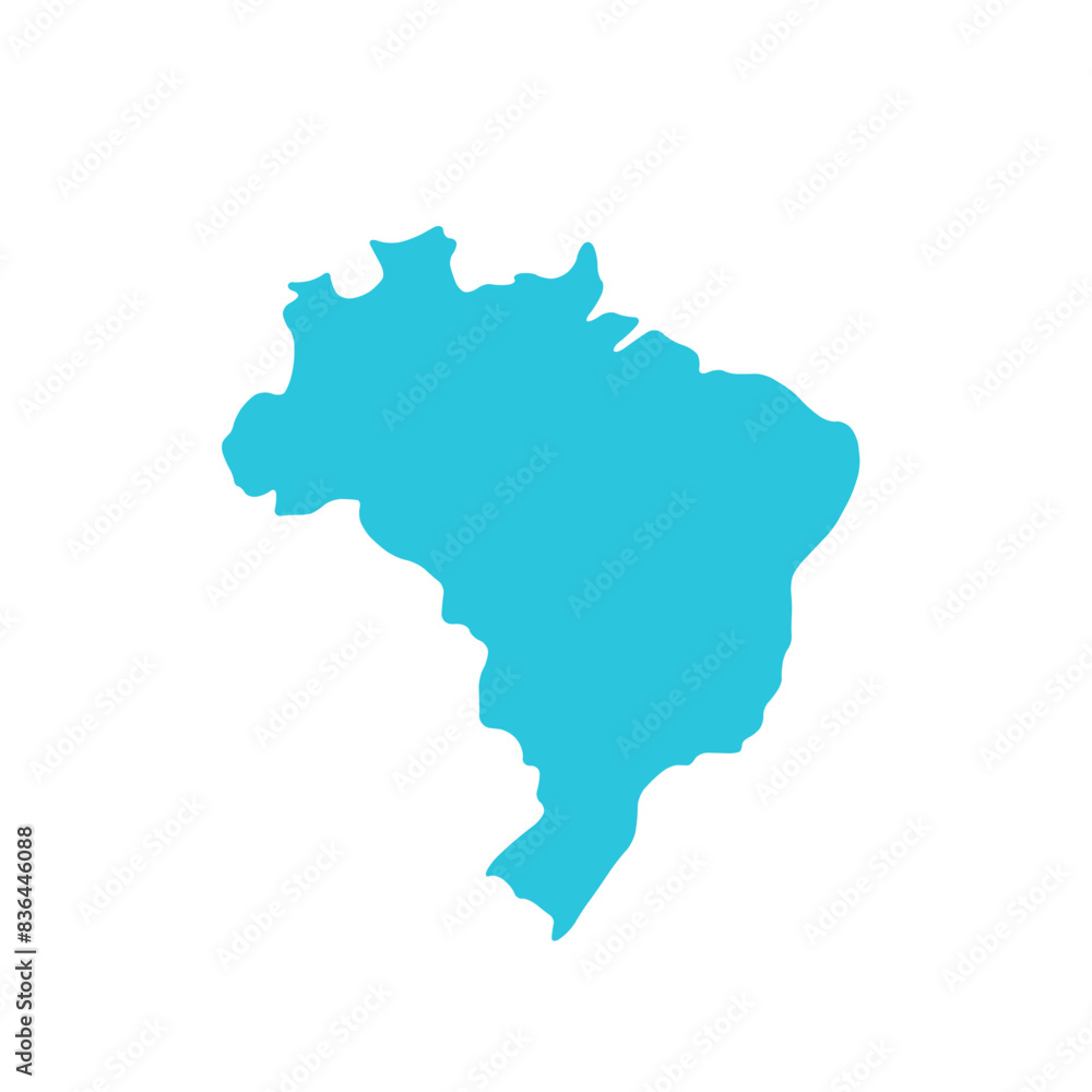 Brazil map icon. Isolated on white background. From blue icon set. Brazil map icon. Isolated on white background. From blue icon set.