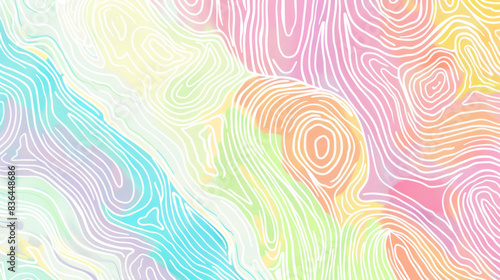 Abstract Pastel Topographic Art - Vibrant Line Patterns in Multicolored Background for Modern Designs. Beautiful background or wallpaper.
