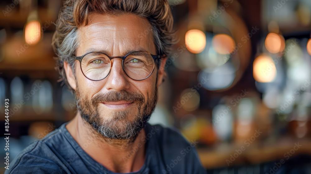 Portrait of a Smiling Male Entrepreneur Capturing the Charisma and Confidence of a Successful Business Owner, Radiating Self-Assuredness and Managerial Excellence Wallpaper Digital Art Poster Portrait of a Smiling Male Entrepreneur Capturing the Charisma and Confidence of a Successful Business Owner, Radiating Self-Assuredness and Managerial Excellence Wallpaper Digital Art Poster