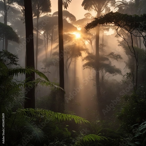 Dawn in the Tropical Forest photo