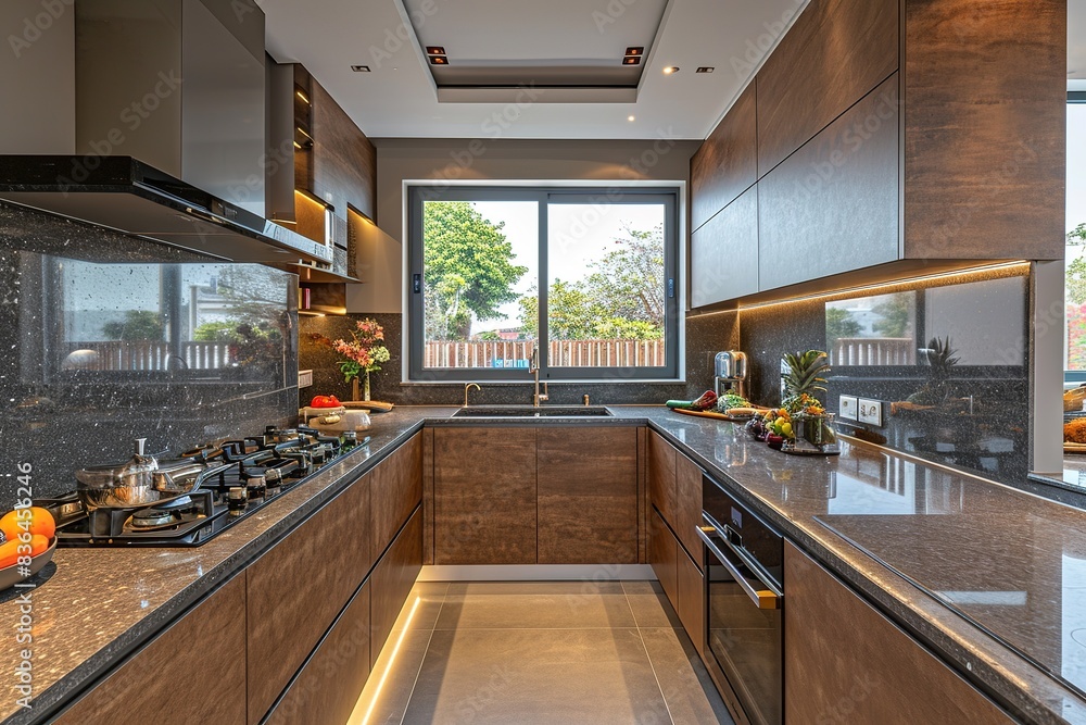 Modern kitchen interior with kitchen Modern kitchen interior with kitchen