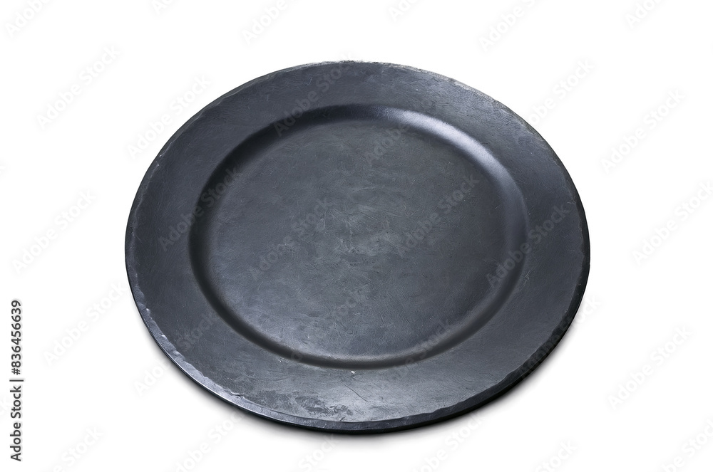 An elegant and simple black round plate presented on a transparent, white background for png use An elegant and simple black round plate presented on a transparent, white background for png use