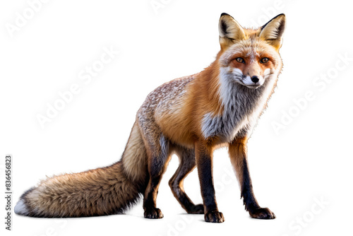 Wallpaper Mural Striking image of a red fox standing, isolated with transparent, white background, perfect for png usage Torontodigital.ca