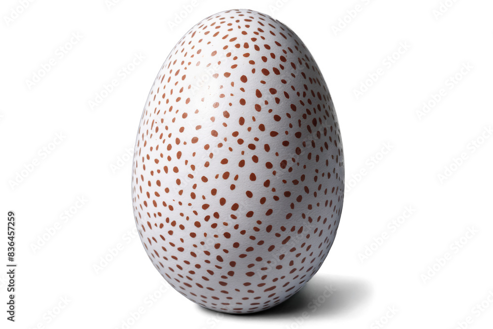 A realistic speckled egg stands out with its detailed texture, perfect for a transparent png and white background uses A realistic speckled egg stands out with its detailed texture, perfect for a transparent png and white background uses