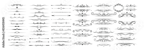 Set of calligraphic design elements and page decor.	