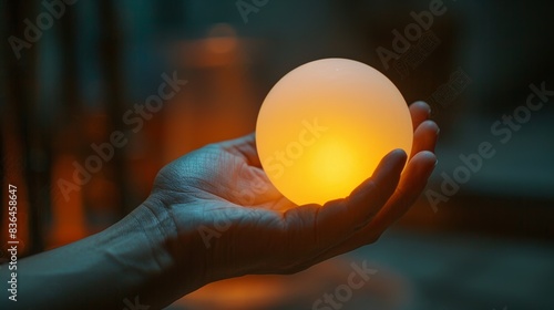 A person holding a glowing egg in their hand  AI