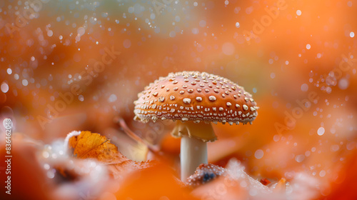 Close ups of poisonous mushrooms photo