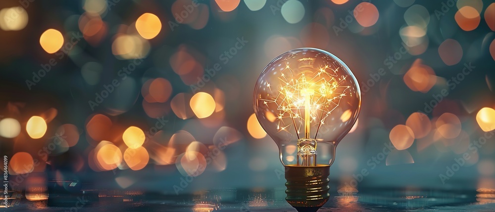 Light bulb on the background of the light. Creative light bulb Think different creative idea concept.