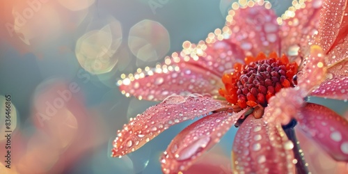 Wallpaper Mural A close-up of a delicate flower with morning dew drops glistening on its petals Torontodigital.ca