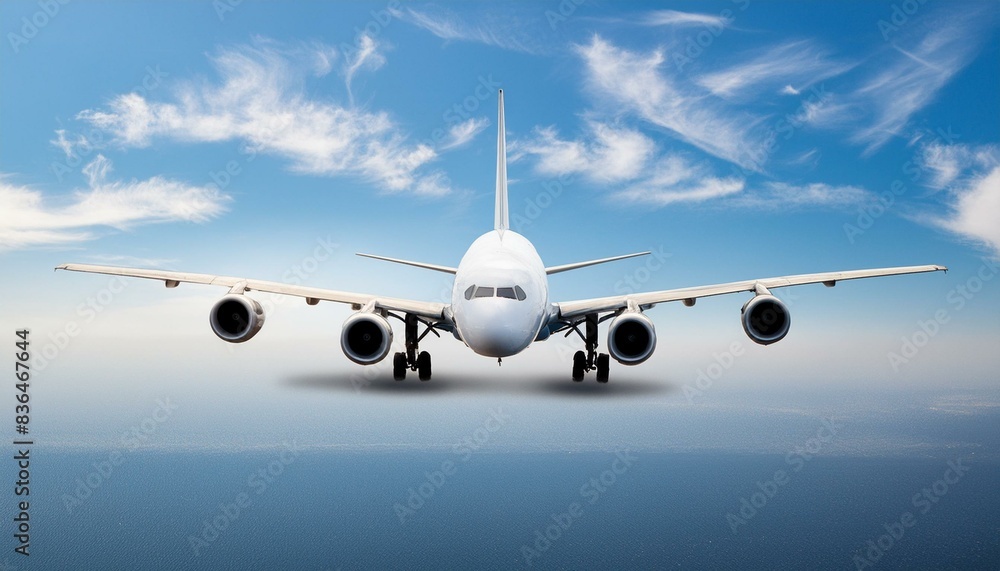 Transportation background with plane and sky, copy space text area Transportation background with plane and sky, copy space text area