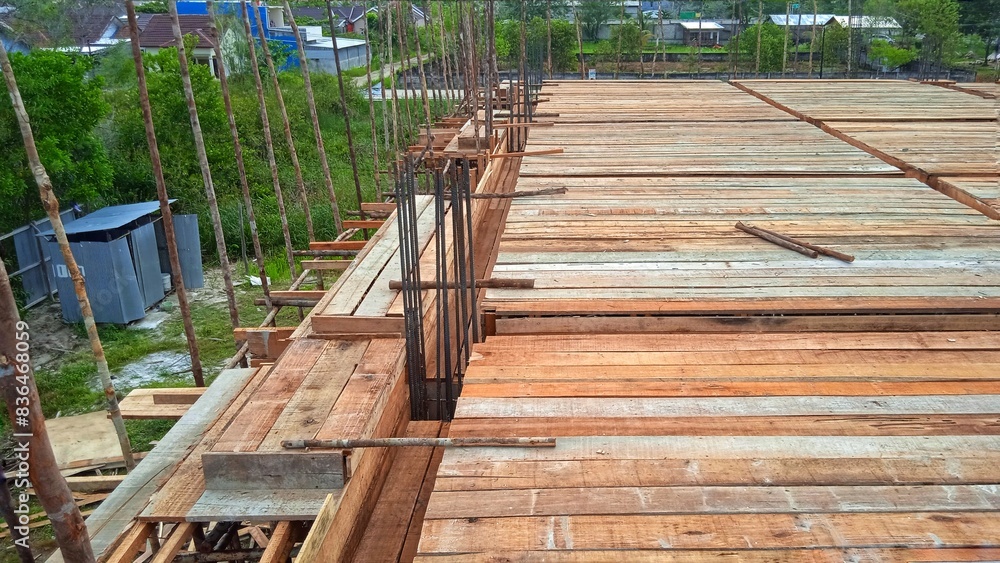 Floor slabs are under construction at a construction site Floor slabs are under construction at a construction site
