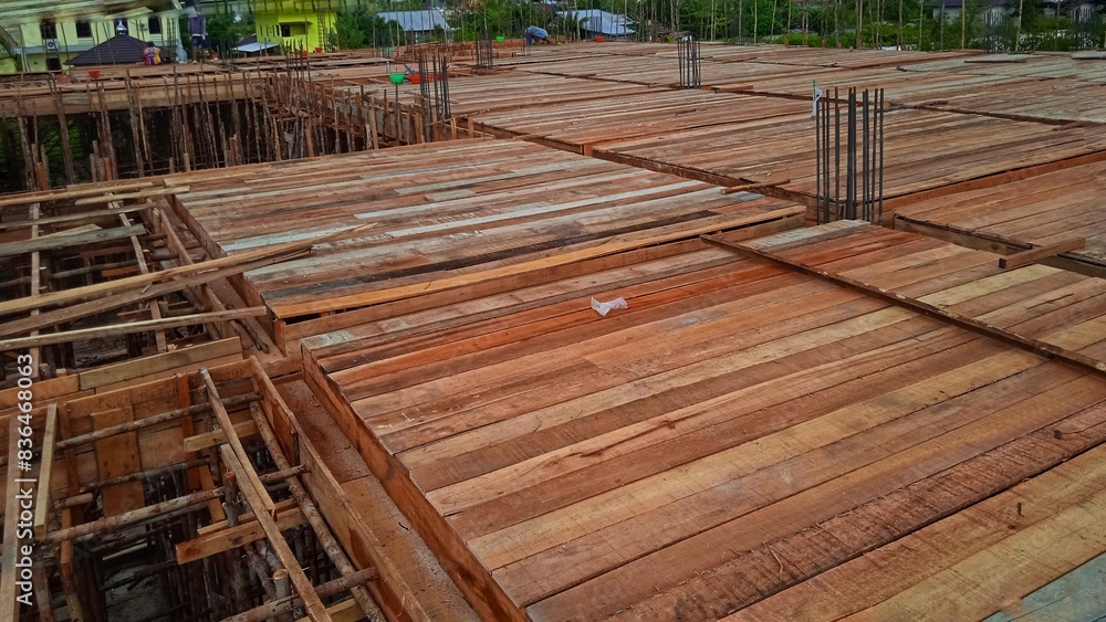 Floor slabs are under construction at a construction site Floor slabs are under construction at a construction site