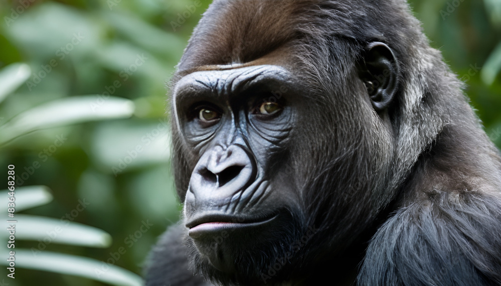 closeup of a silverback gorilla closeup of a silverback gorilla