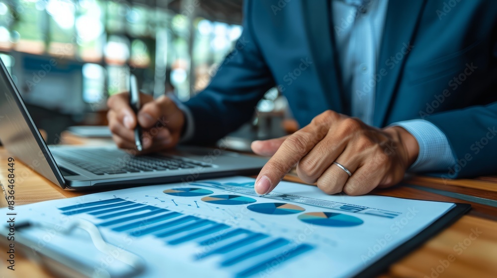 Expert financial advisor presenting financial strategies to clients in a modern office setting, emphasizing analytical guidance. Expert financial advisor presenting financial strategies to clients in a modern office setting, emphasizing analytical guidance.