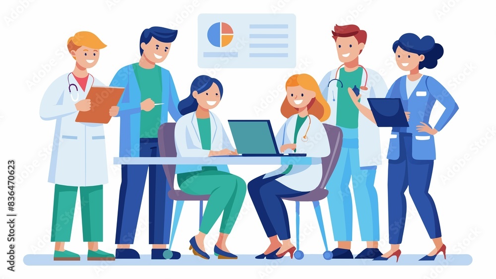 Unveiling the path to well-being! Doctors and patients engage in a collaborative discussion about treatment options in a modern clinic. Unveiling the path to well-being! Doctors and patients engage in a collaborative discussion about treatment options in a modern clinic.