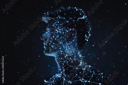 person's body composed of constellations,