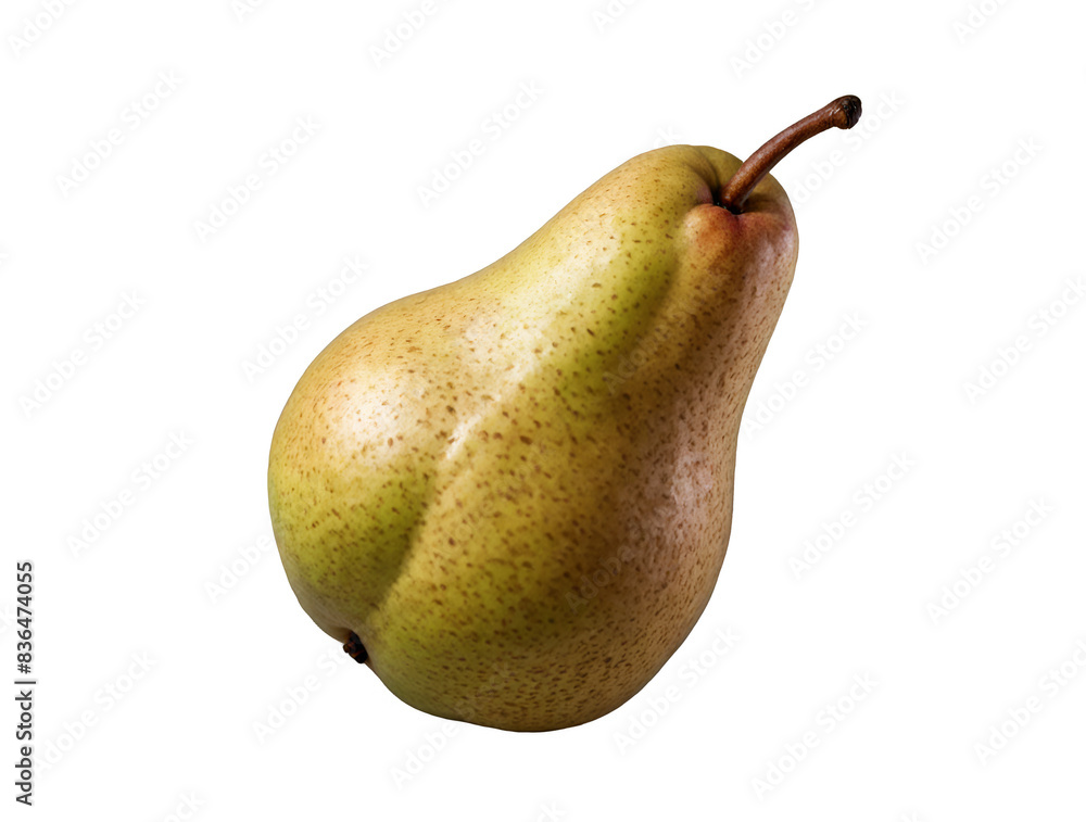 A high-quality image featuring a ripe pear with fine details isolated on a transparent, white background, png format A high-quality image featuring a ripe pear with fine details isolated on a transparent, white background, png format