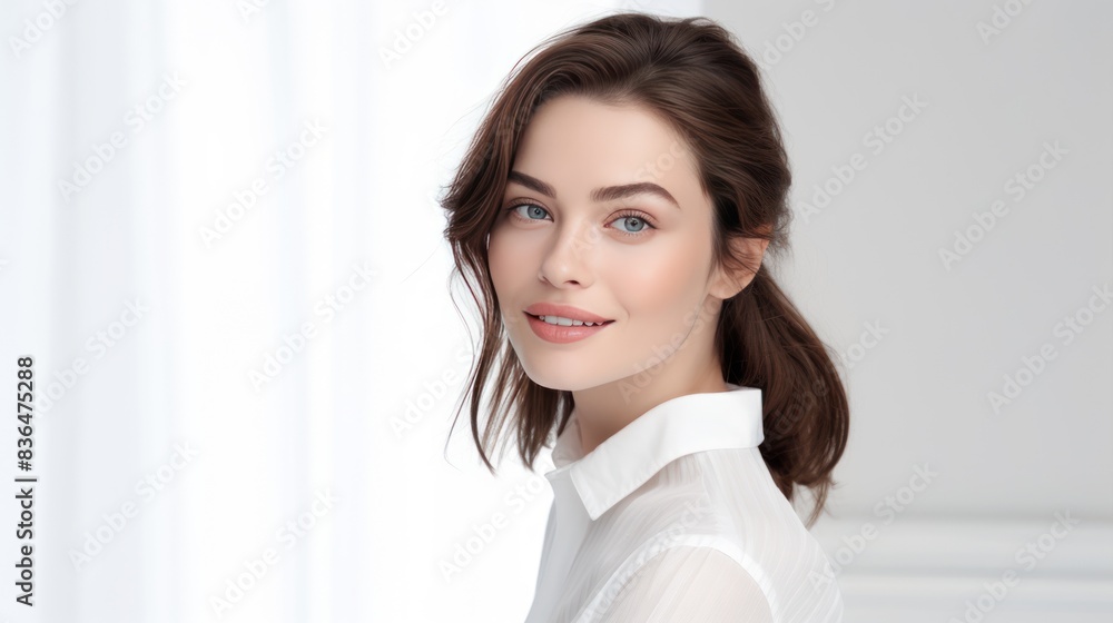 young woman with a gentle smile and thoughtful gaze, young woman with a gentle smile and thoughtful gaze,