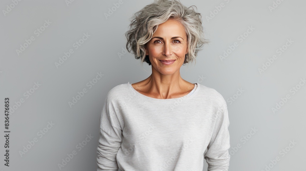 a kind-hearted middle-aged woman exuding warmth and positivity, a kind-hearted middle-aged woman exuding warmth and positivity,