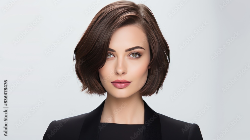 an alluring businesswoman with a sophisticated bob haircut, an alluring businesswoman with a sophisticated bob haircut,