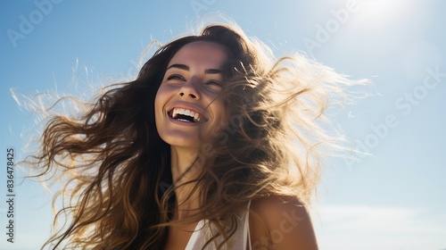 a young woman with flowing fair hair,  © CStock