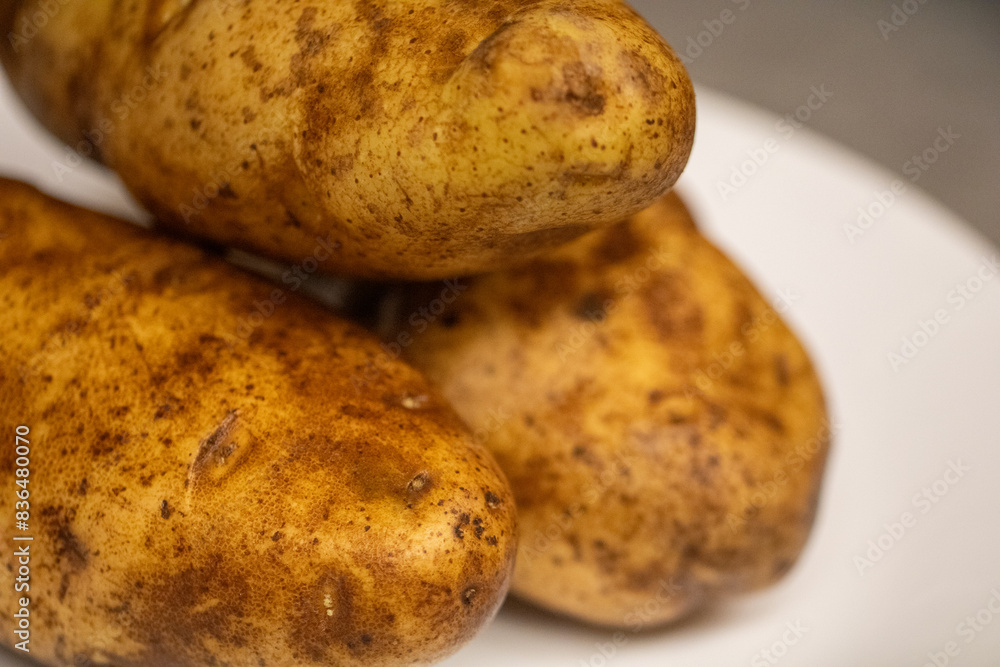 Three Russet Potatoes