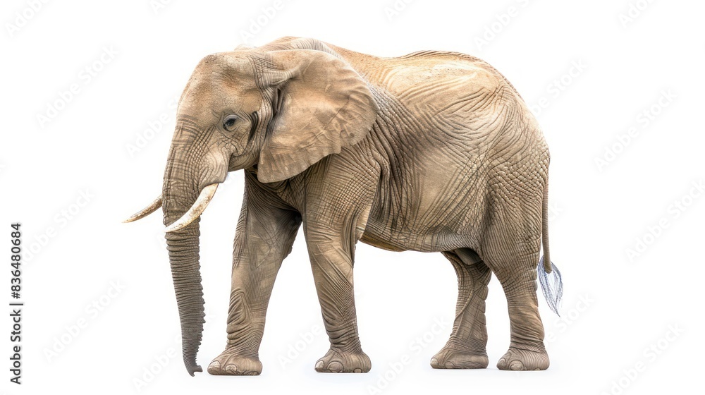 Obraz premium African Bush Elephant on white background