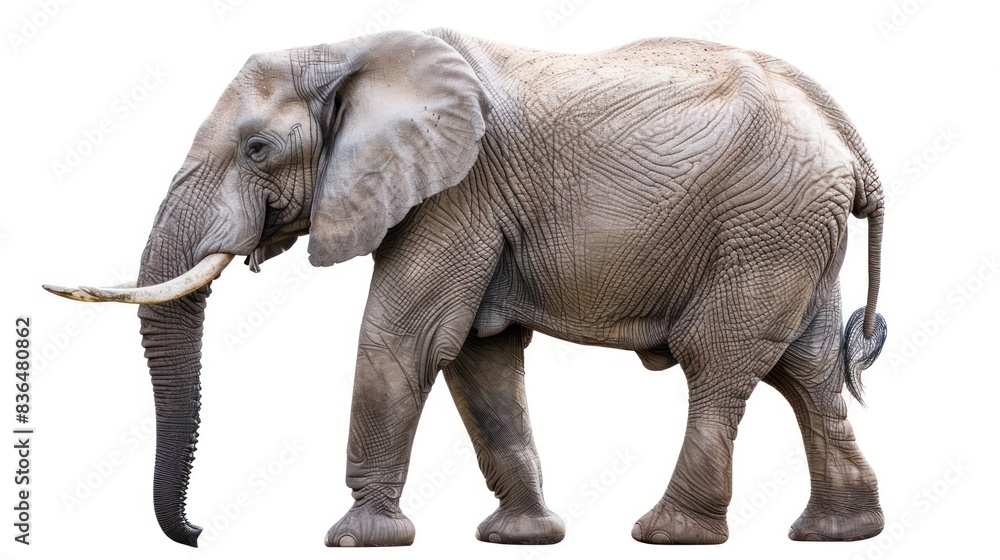 African Forest Elephant on white background African Forest Elephant on white background