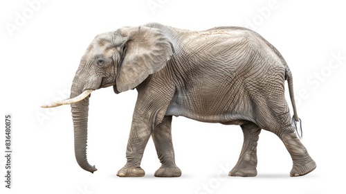 African Forest Elephant on white background 