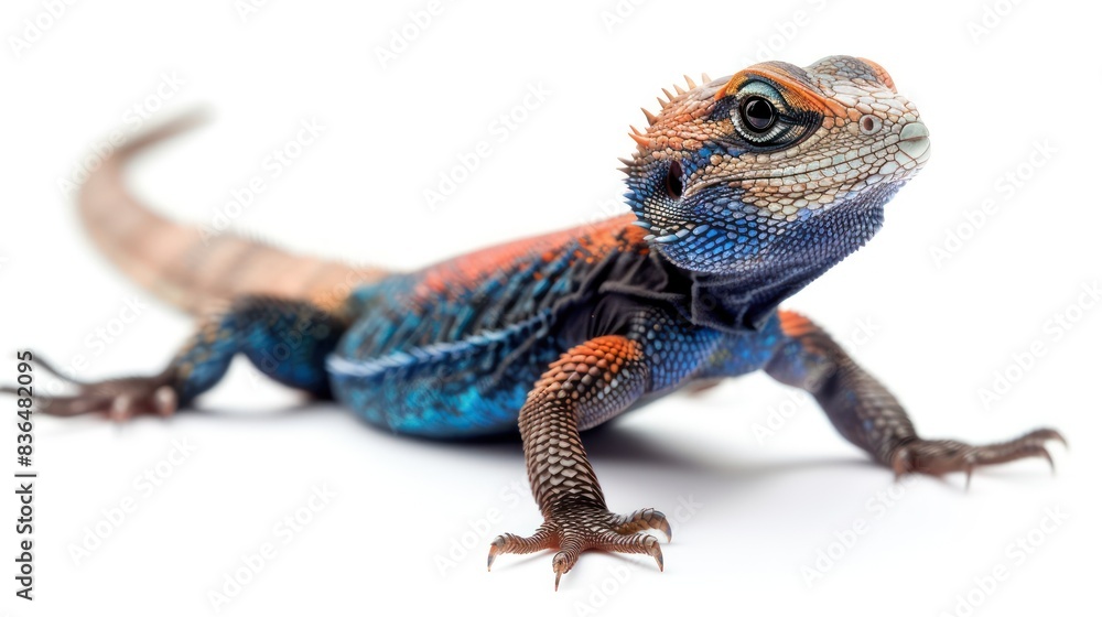 Fototapeta premium Agama Lizard on white background