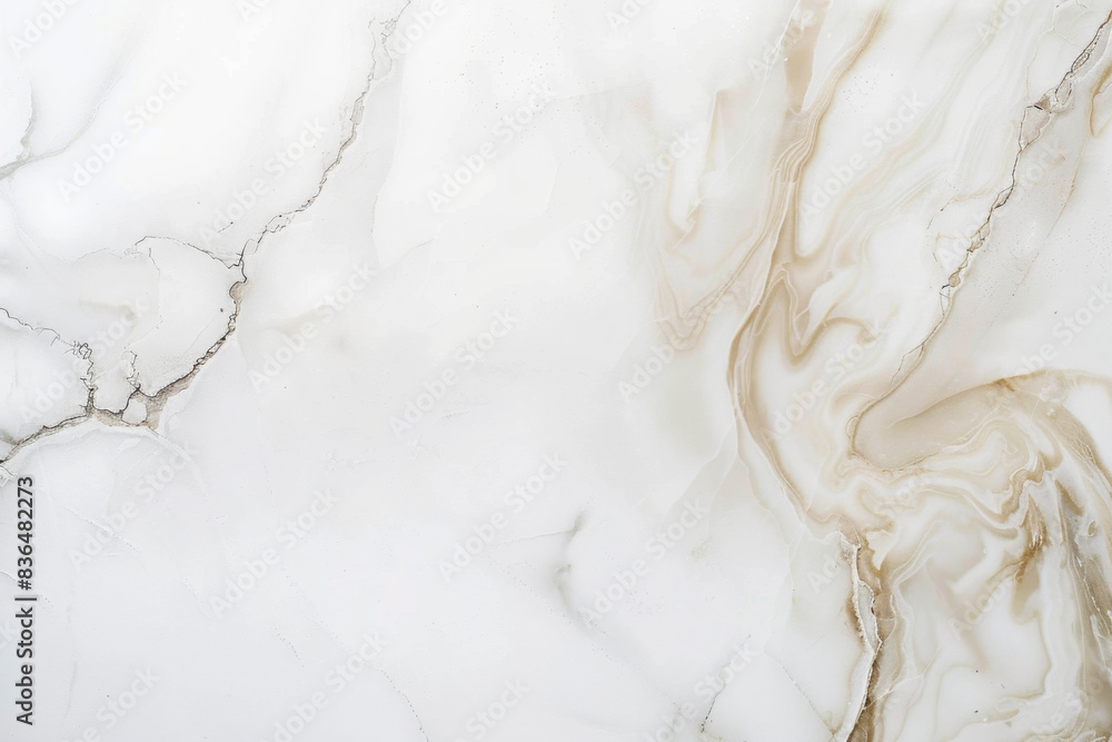 Fototapeta premium A white marble wall with a brown swirl pattern