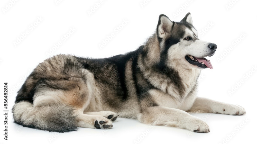 Fototapeta premium Alaskan Malamute on white background