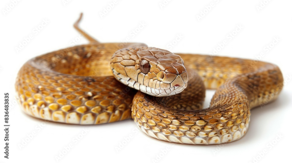 Obraz premium Brown Tree Snake on white background