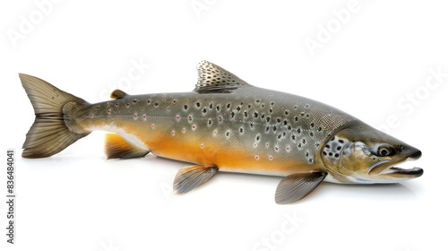 Bull Trout clearly photo on white background 
