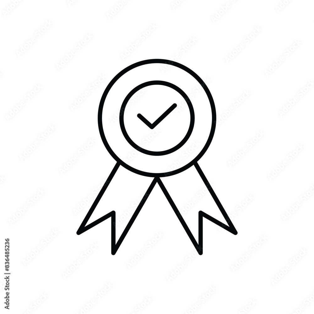 quality icon certified check vector design outline style quality icon certified check vector design outline style