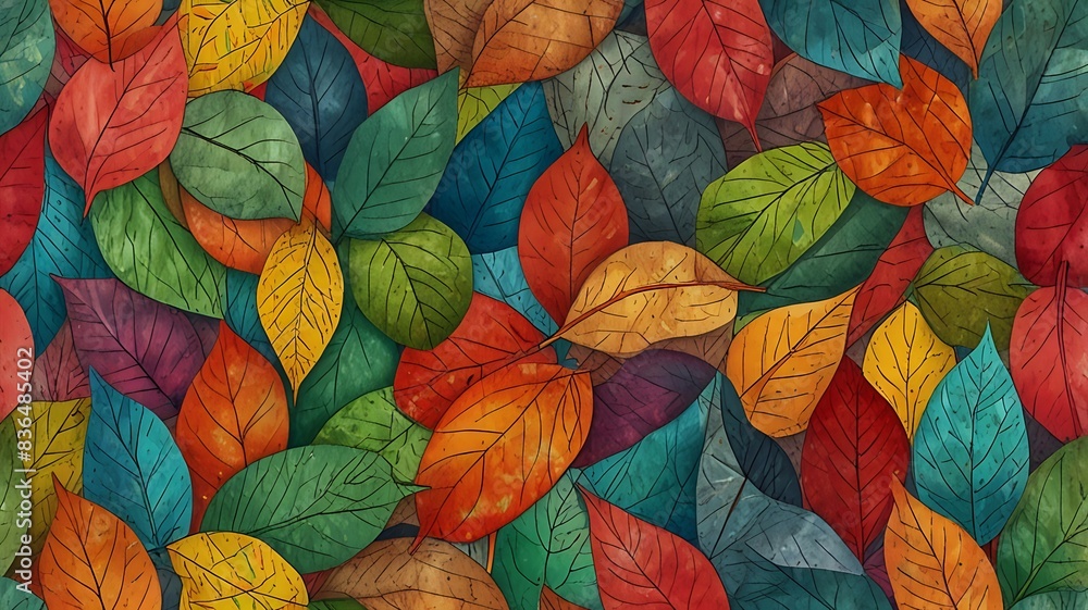colorful leaf seamless abstract background colorful leaf seamless abstract background