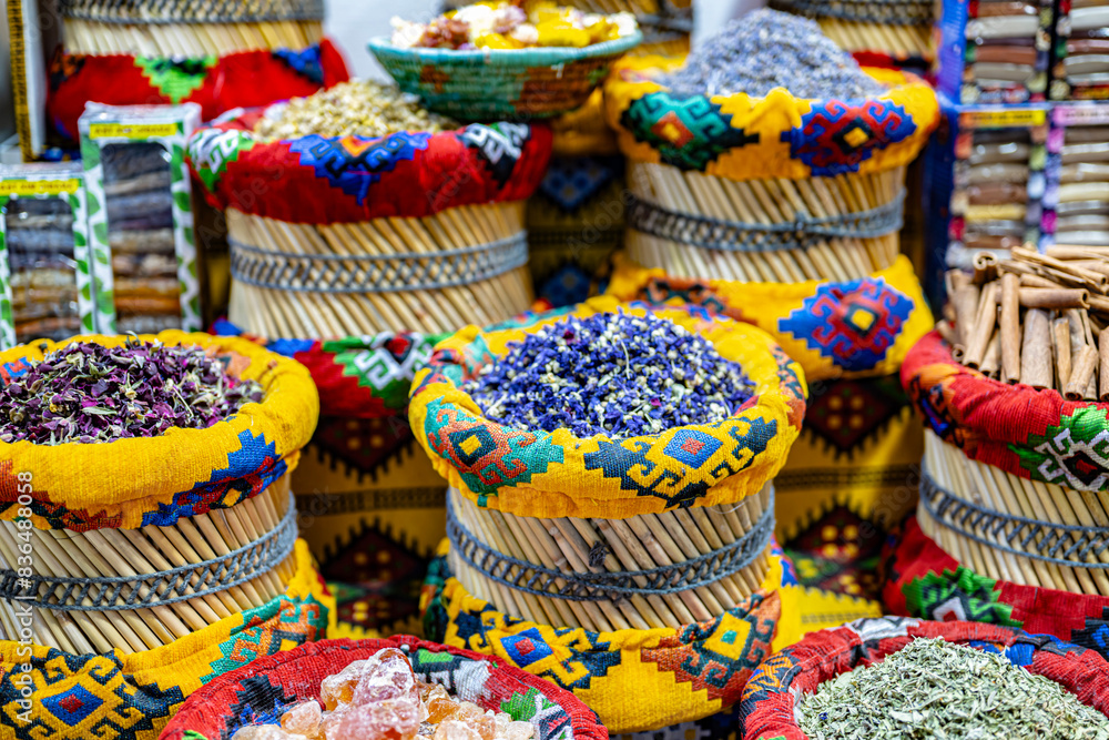 Variety of spices and herbs on Souq Muttrah , Muscat, Oman Variety of spices and herbs on Souq Muttrah , Muscat, Oman