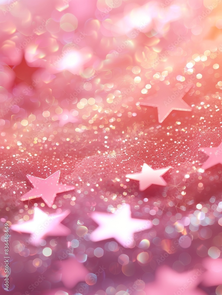 A pink abstract illustration with stars. A pink abstract illustration with stars.