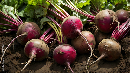 An images of beets at farm.