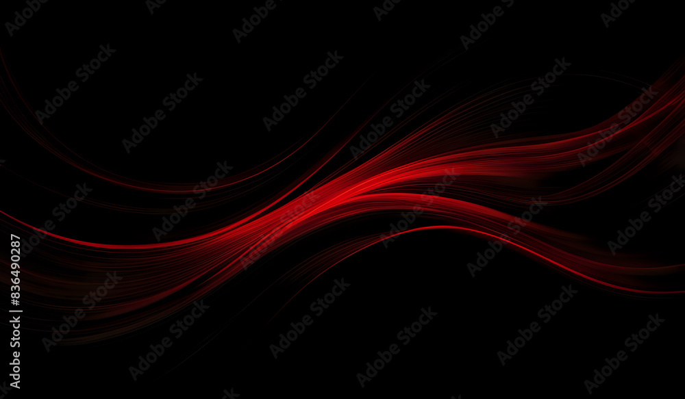 Fototapeta premium Black background with abstract red color