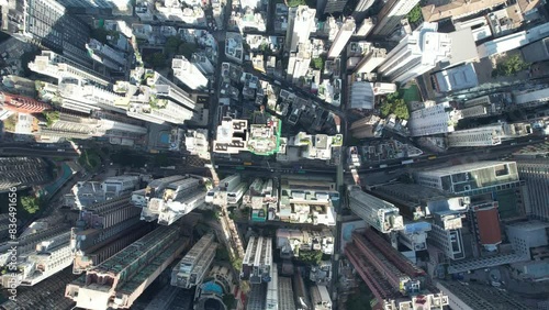 Witness the dense urban landscape of Hong Kong Central Sheung Wan Mid-levels, where slope cutting and piling works make way for tightly packed high-rises photo