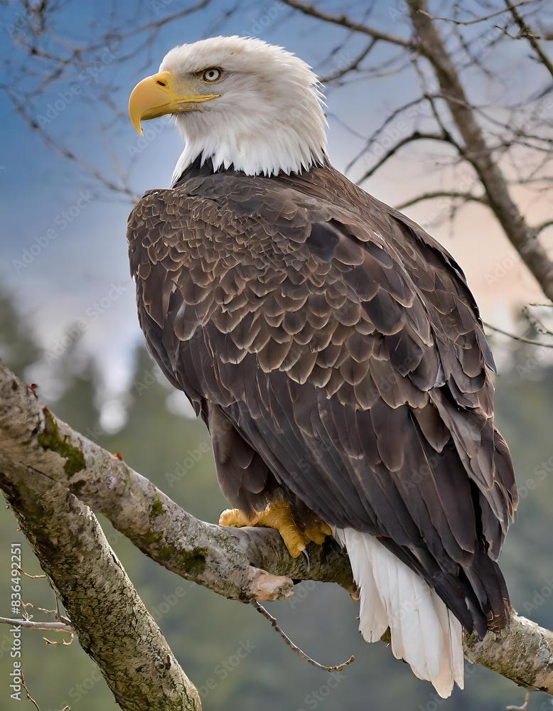 Obraz premium a bald eagle with a yellow beak