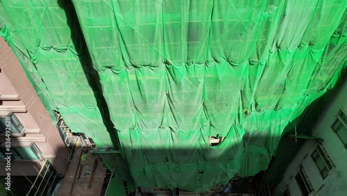 Witness the dense urban landscape of Hong Kong Central Sheung Wan Mid-levels, where slope cutting and piling works make way for tightly packed high-rises photo