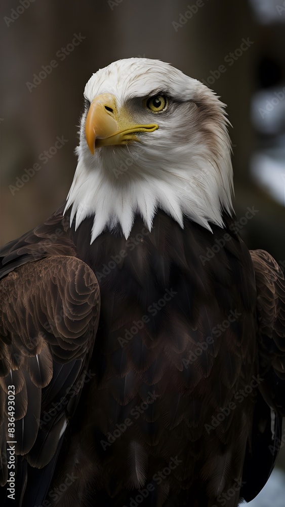 Obraz premium a bald eagle with a yellow beak